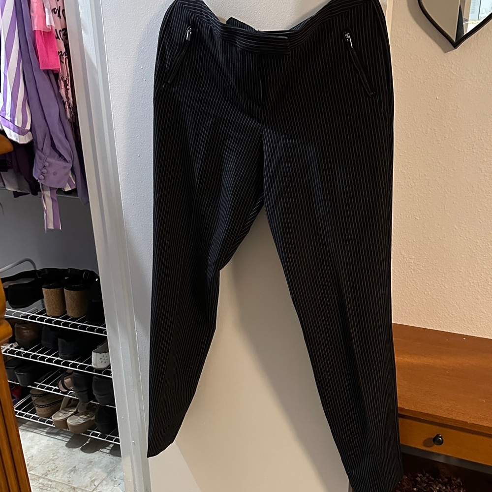 Worthington Women's Black Pinstripe Trousers